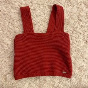 red cropped tank top from hollister. size xs